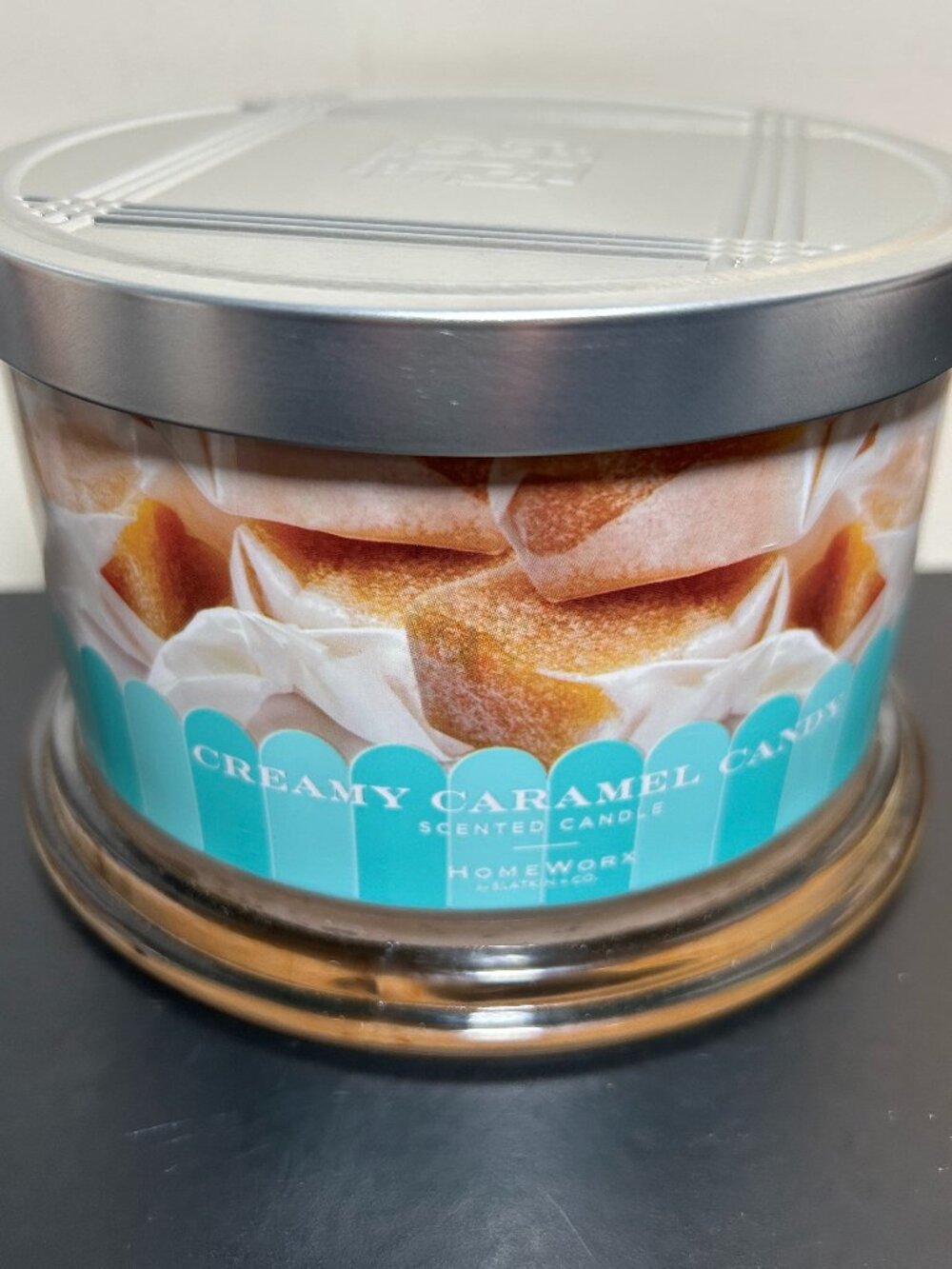 HomeWorx by Slatkin Creamy Caramel Candy 4-Wick 18oz Candle NEW